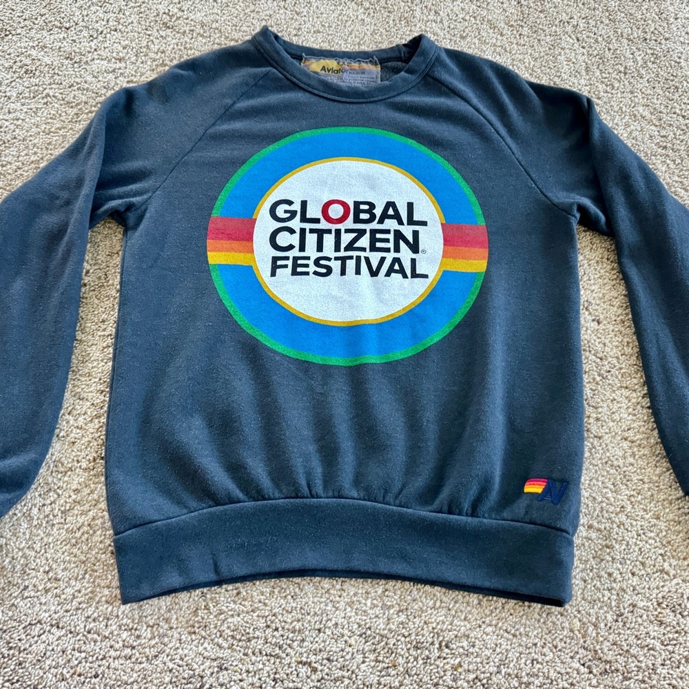 Aviator Nation Sweatshirt Navy Blue Global Citizens Festival - XS